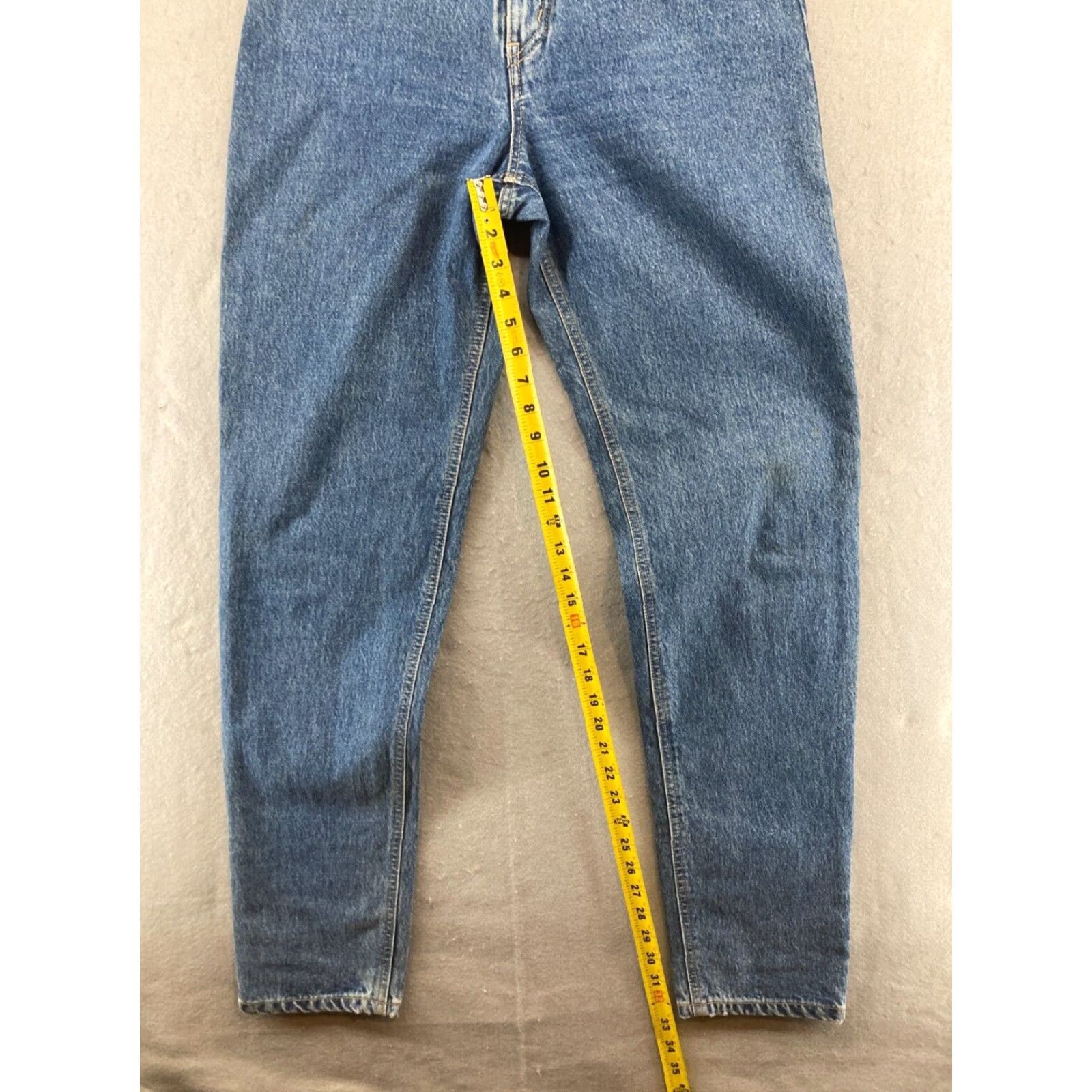 Edwin VINTAGE Edwin Jeans 31x34 Hi Rise Mom Tapered Slim Denim Blue 80s Womens Size 24" / US 00 / IT 34 - 5 Thumbnail