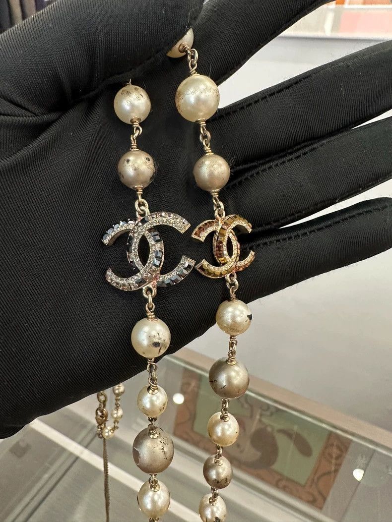 Chanel Chanel Multi-Color Crystal Pearl CC Necklace Size ONE SIZE - 4 Thumbnail