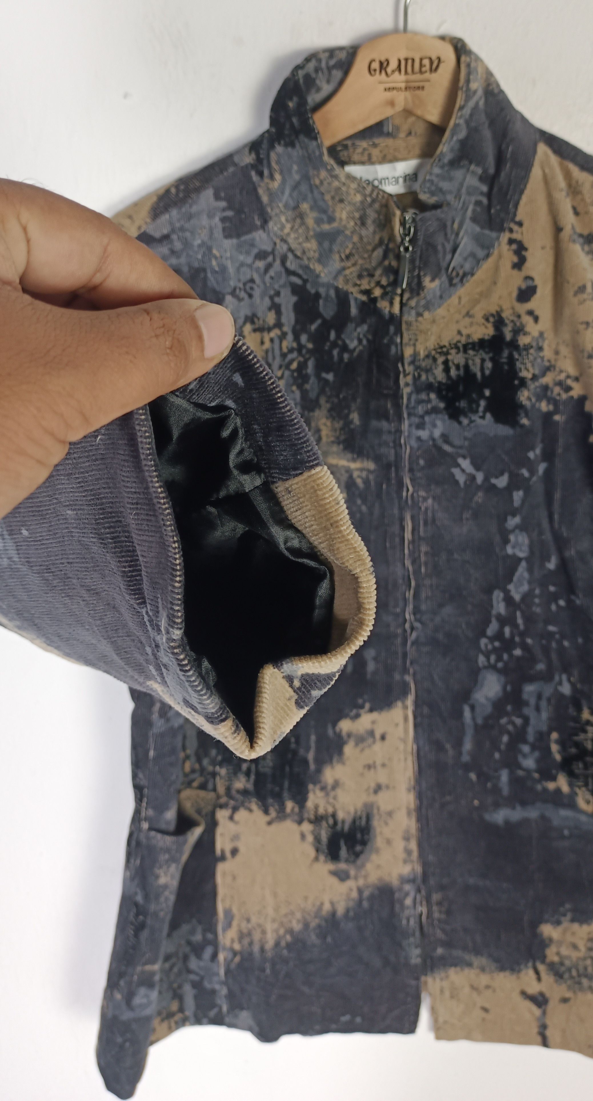 Art Comes First × Japanese Brand Fashion🔥 Vintage Leomarina Coduroy Acid Wash Jacket Size US M / EU 48-50 / 2 - 7 Thumbnail