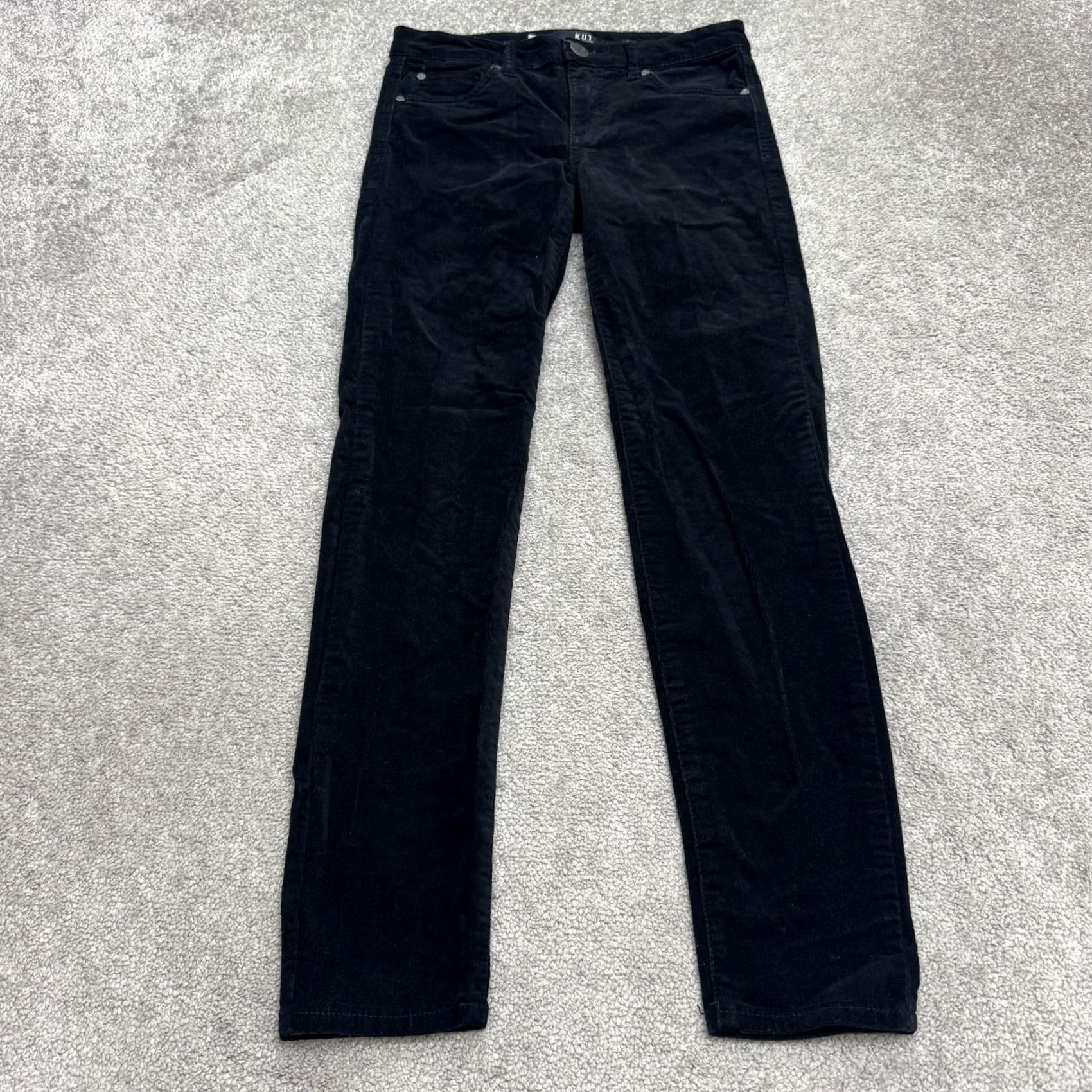 Vintage KUT from the Kloth Jeans Corduroy Skinny Womens 2 Black Mid Rise Stretch Casual Size 26" / US 2 / IT 38 - 2 Thumbnail