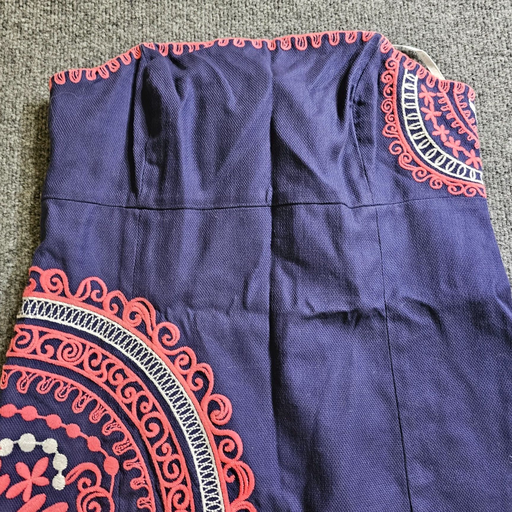 Lilly Pulitzer Lilly Pulitzer Dress Women 8 Blue Orange Embroidery Strapless Casual Beachy Dress Size M / US 6-8 / IT 42-44 - 2 Thumbnail