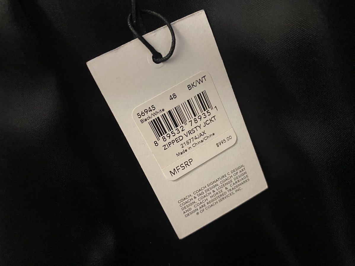 Coach COACH Zipped Varsity Jacket Black/White 38US/48EU NEW W/TAGS Size US M / EU 48-50 / 2 - 12 Thumbnail