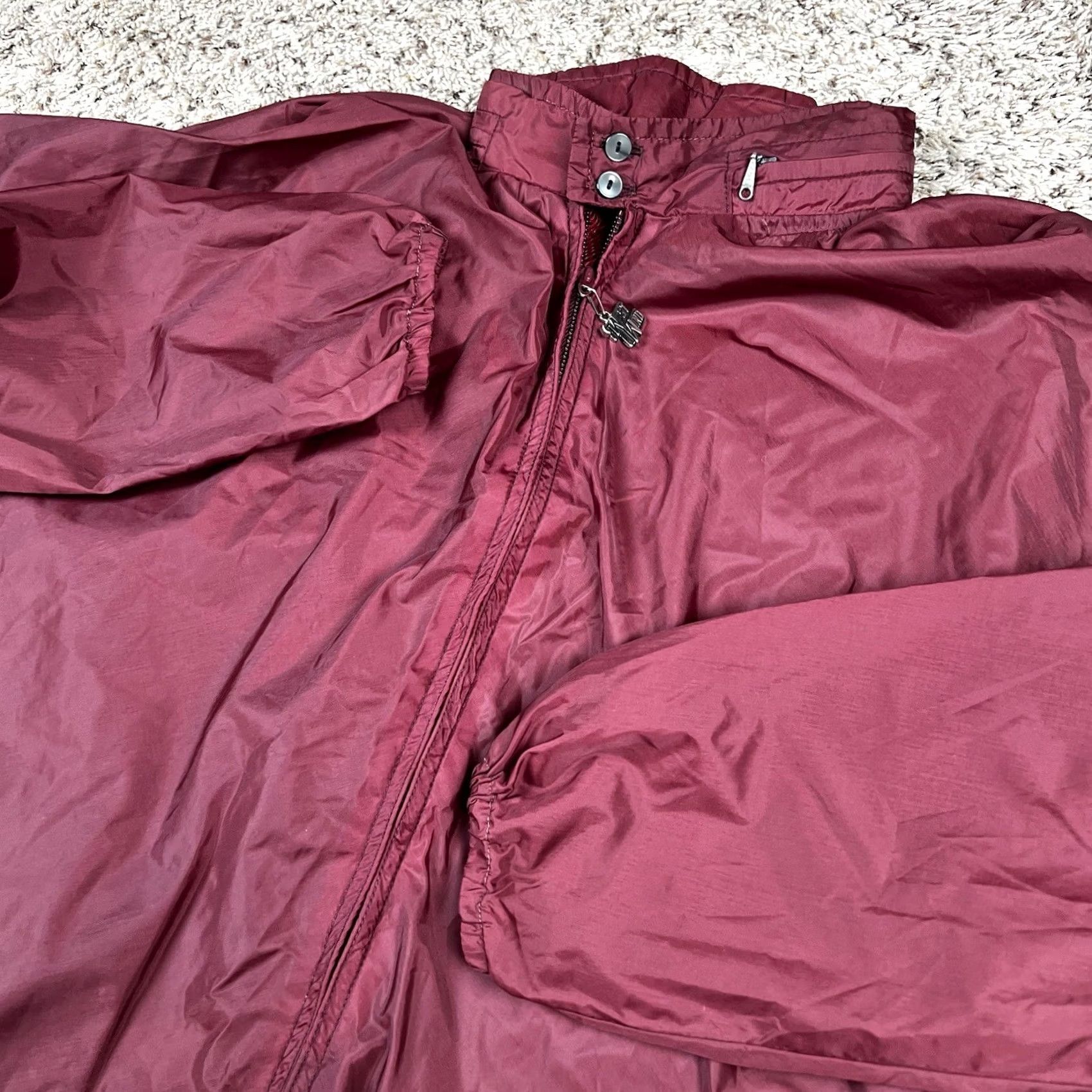 Vintage VINTAGE WestWind Windbreaker Jacket XL Burgundy Hooded Pockets Mens 90s Lightweight Zip Size US XL / EU 56 / 4 - 4 Thumbnail