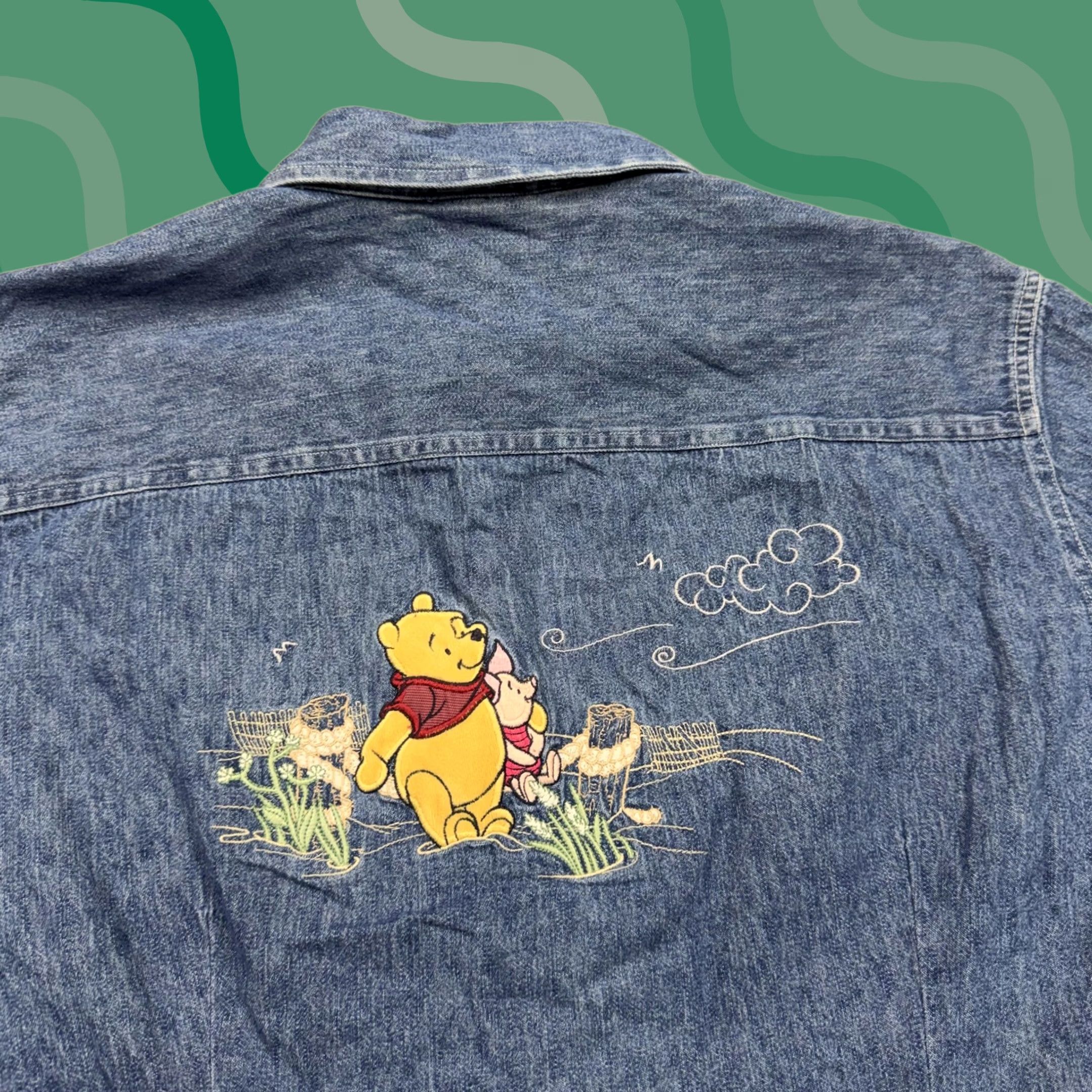 Disney VINTAGE Disney Store Winnie Pooh Piglet Shirt Womens XL Blue Denim Long Sleeve Size XL / US 12-14 / IT 48-50 - 1 Thumbnail