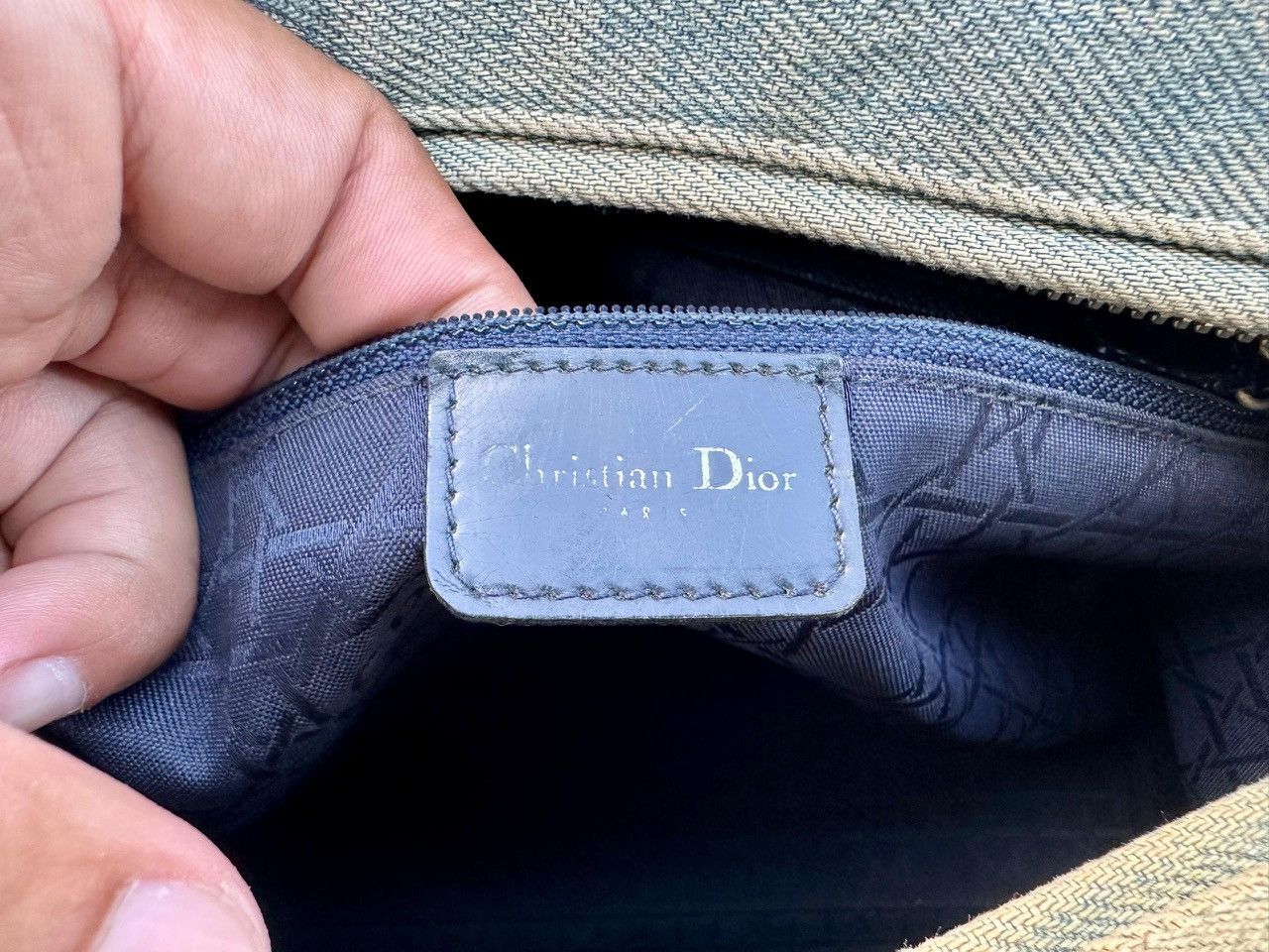 Dior Authentic Christian Dior Lady Dior Denim Large Tote Bag Size ONE SIZE - 8 Thumbnail