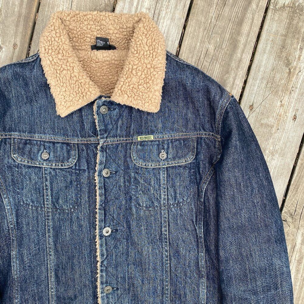 Diesel Vintage 2002 Diesel Gregg Fur Sherpa Jacket XL Blue Size US XL / EU 56 / 4 - 2 Thumbnail