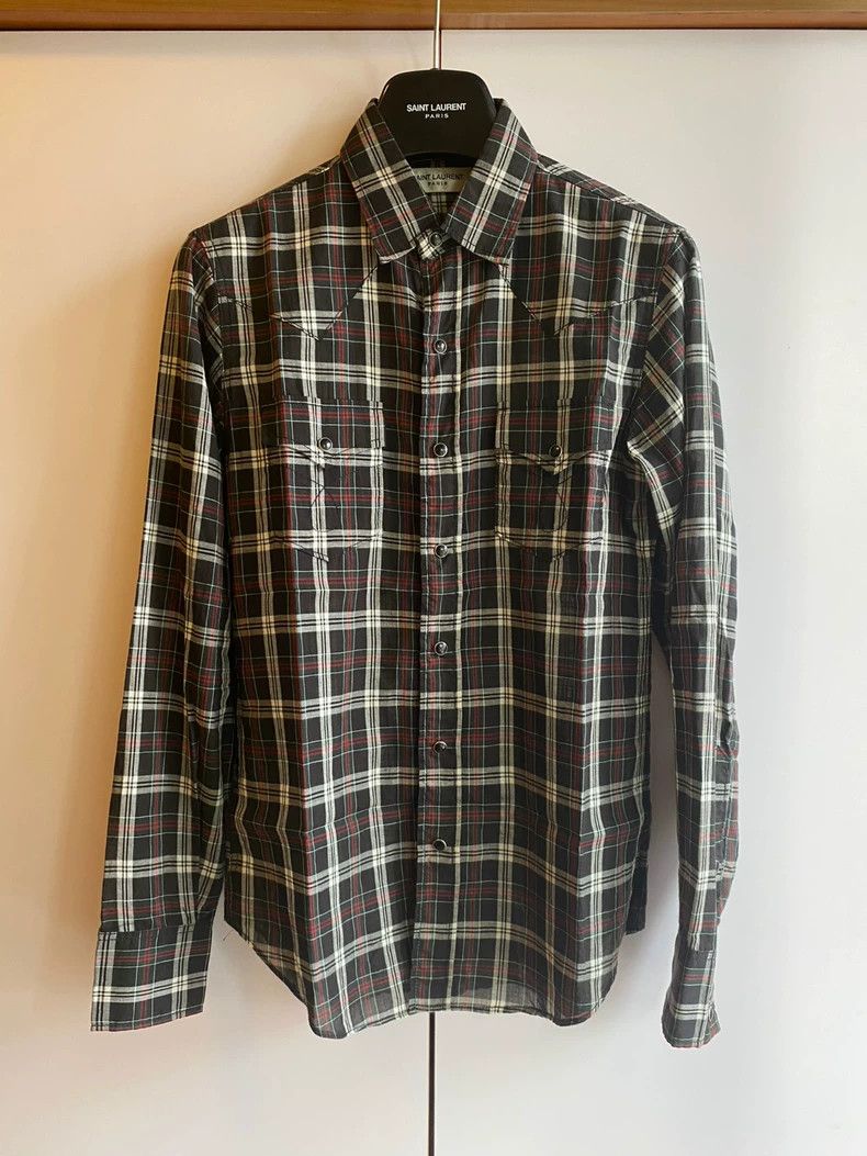 Saint Laurent Paris Saint Laurent Plaid Cat-Eye Button Shirt - dmc Size US S / EU 44-46 / 1 - 1 Thumbnail