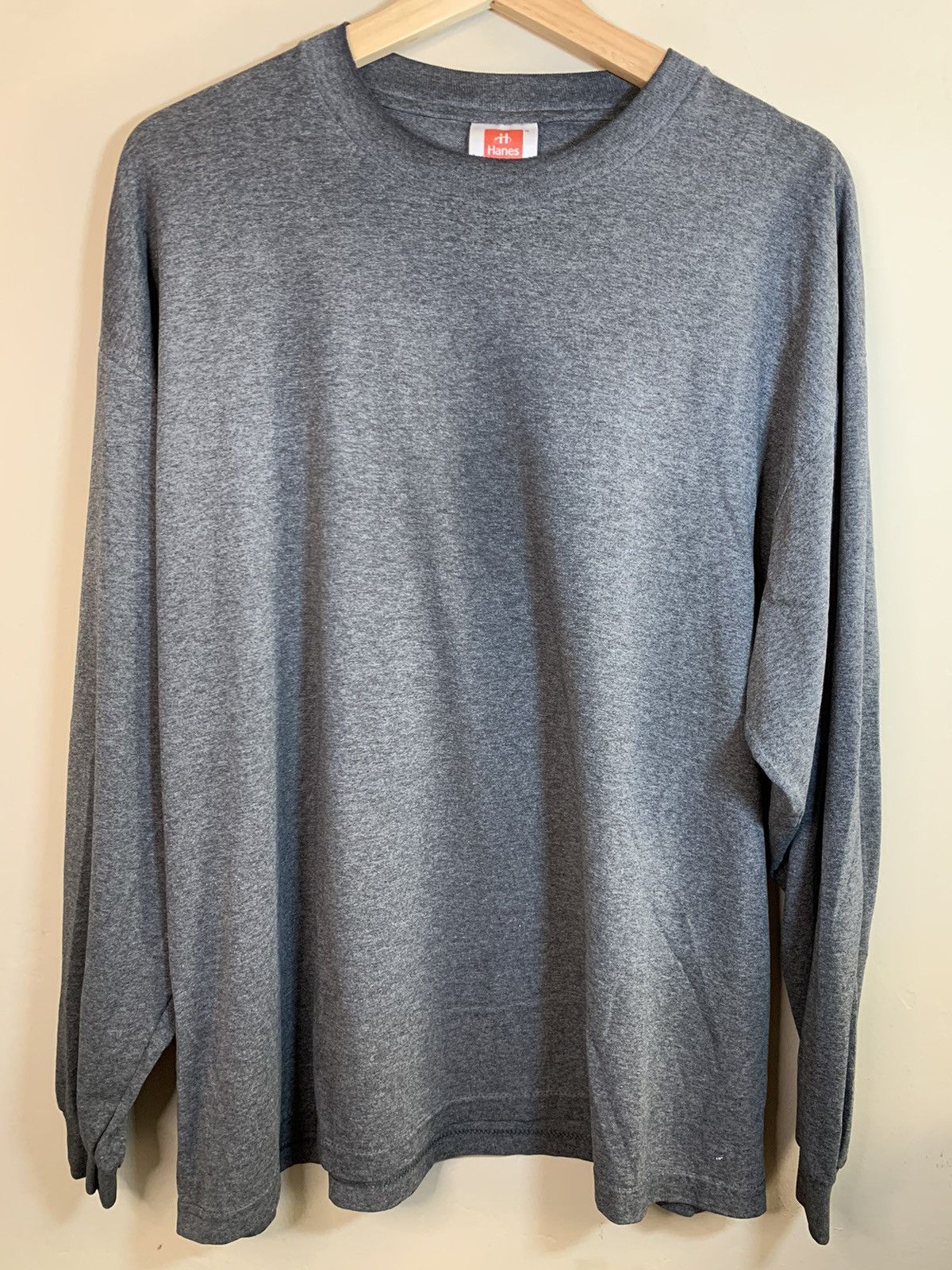 Hanes × Vintage *RARE* Vintage Faded Blank Long Sleeve Mid Collar Shirt - L Size US L / EU 52-54 / 3 - 1 Thumbnail