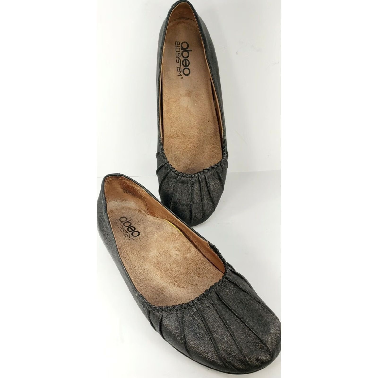 Vintage Abeo Ballet Flat Taylin Black Leather Slip On 8.5N Women’s Orthotic Insole Comfort Footbed Shoes Size US 9 / IT 39 - 2 Thumbnail