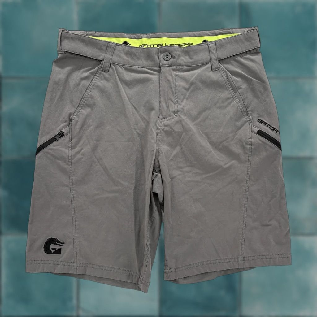 Vintage Gator Waders Mens XL Gray Stretch 10" Inseam Cargo Shorts Size US 36 / EU 52 - 1 Thumbnail
