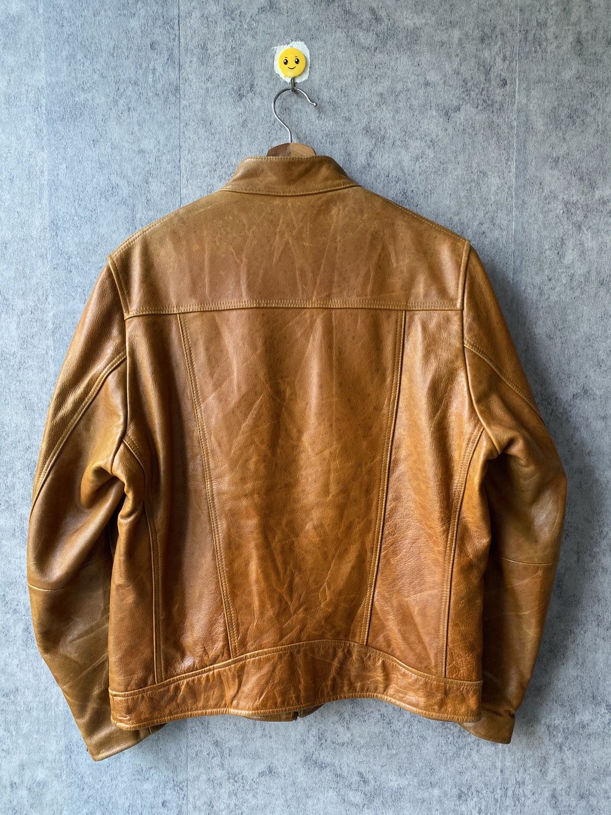 Japanese Brand Vintage Uniqlo Patina Design Leather Jacket Size US M / EU 48-50 / 2 - 3 Thumbnail