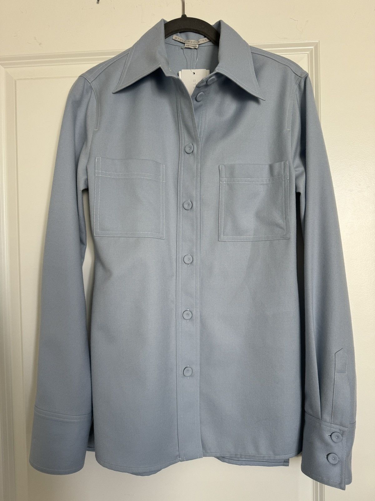 Stella McCartney STELLA MCCARTNEY Pointed Collar Flannel Shirt IT 38 NWT Size XS / US 0-2 / IT 36-38 - 10 Thumbnail
