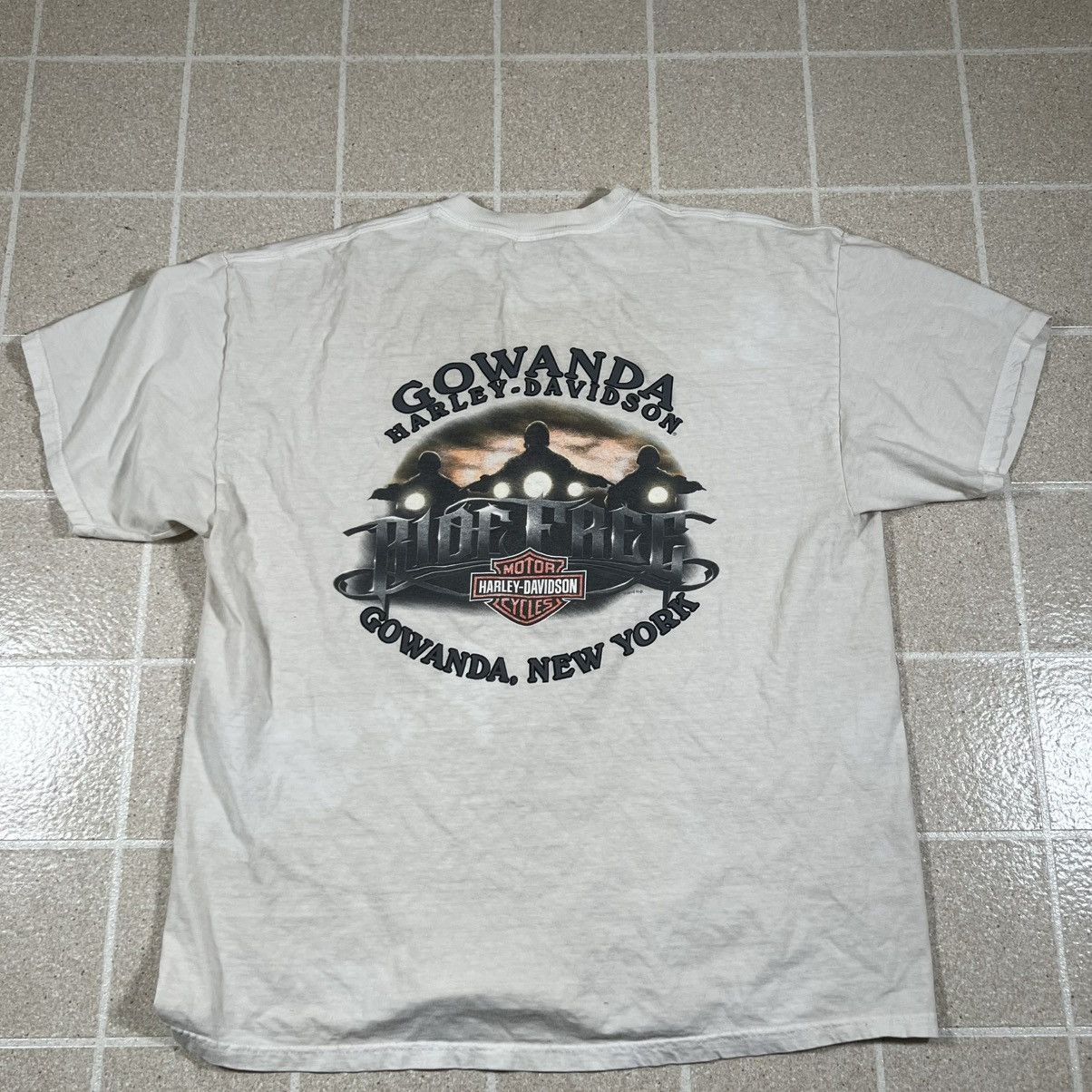 Harley Davidson Harley-Davidson T Shirt Tee Bikers Logo Mens XL Gowanda Y2K Size US XL / EU 56 / 4 - 3 Thumbnail