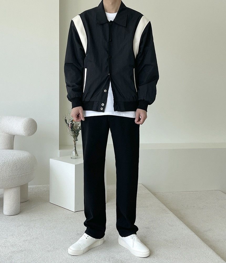 Beams Plus Rogermoore Lightweight Varsity Windbreaker Jacket Black Size US L / EU 52-54 / 3 - 12 Thumbnail
