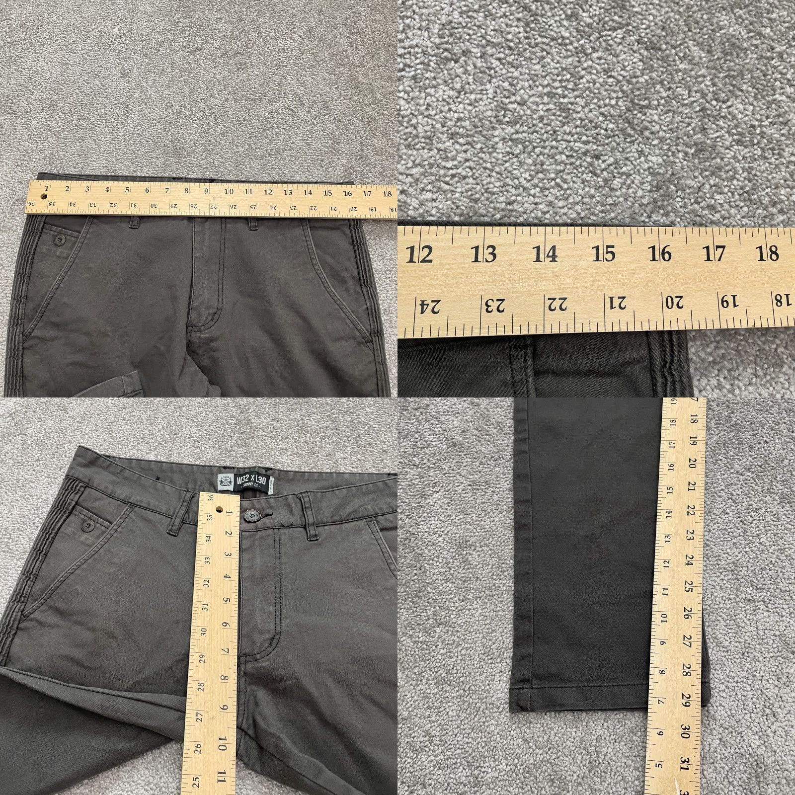 Vintage XIOS Chino Pants Men's 32x30 Dark Gray Casual Outdoor Straight Leg Size US 32 / EU 48 - 8 Thumbnail