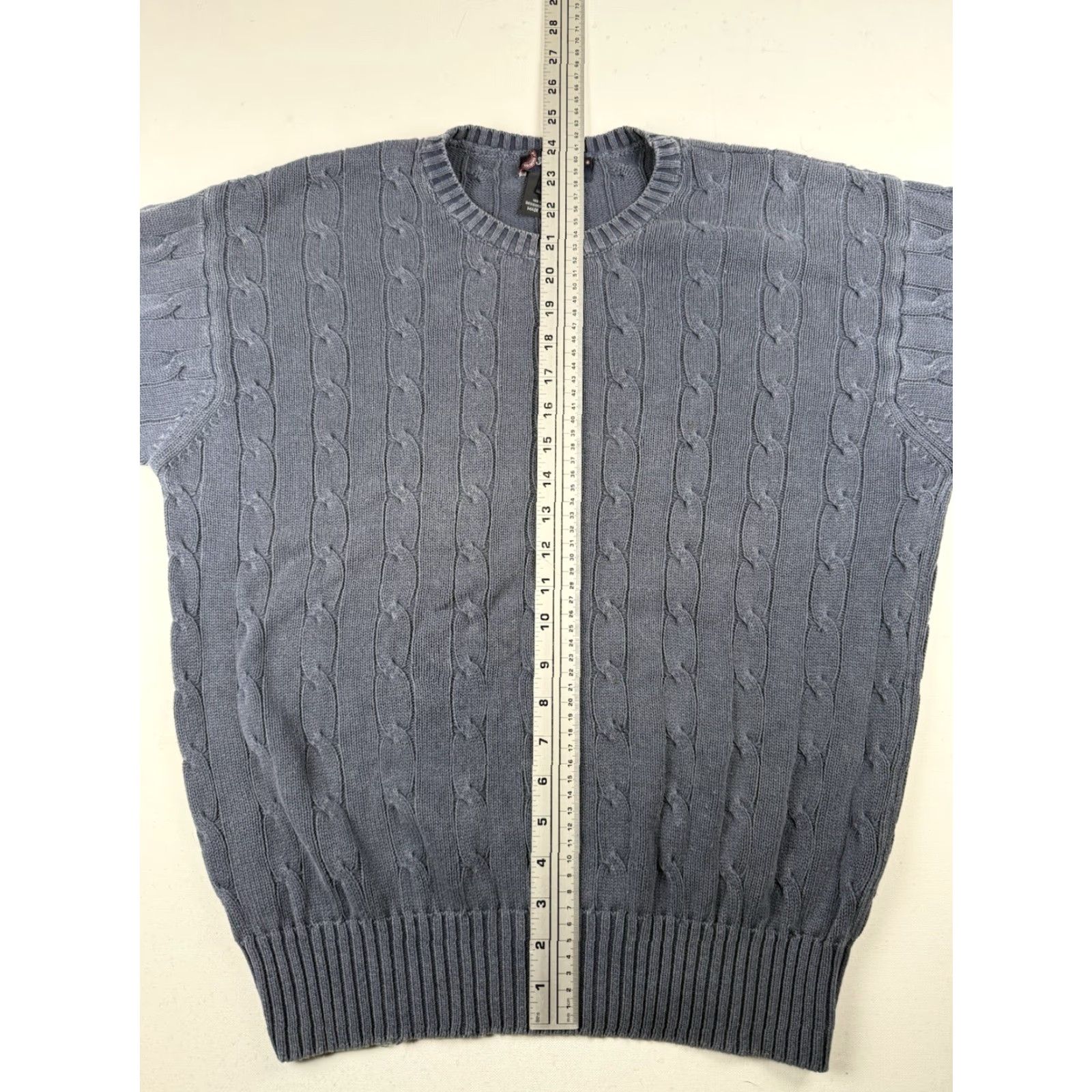 Faconnable VINTAGE Façonnable Sweater Mens Blue Cable Knit Cotton Small Size US S / EU 44-46 / 1 - 7 Thumbnail