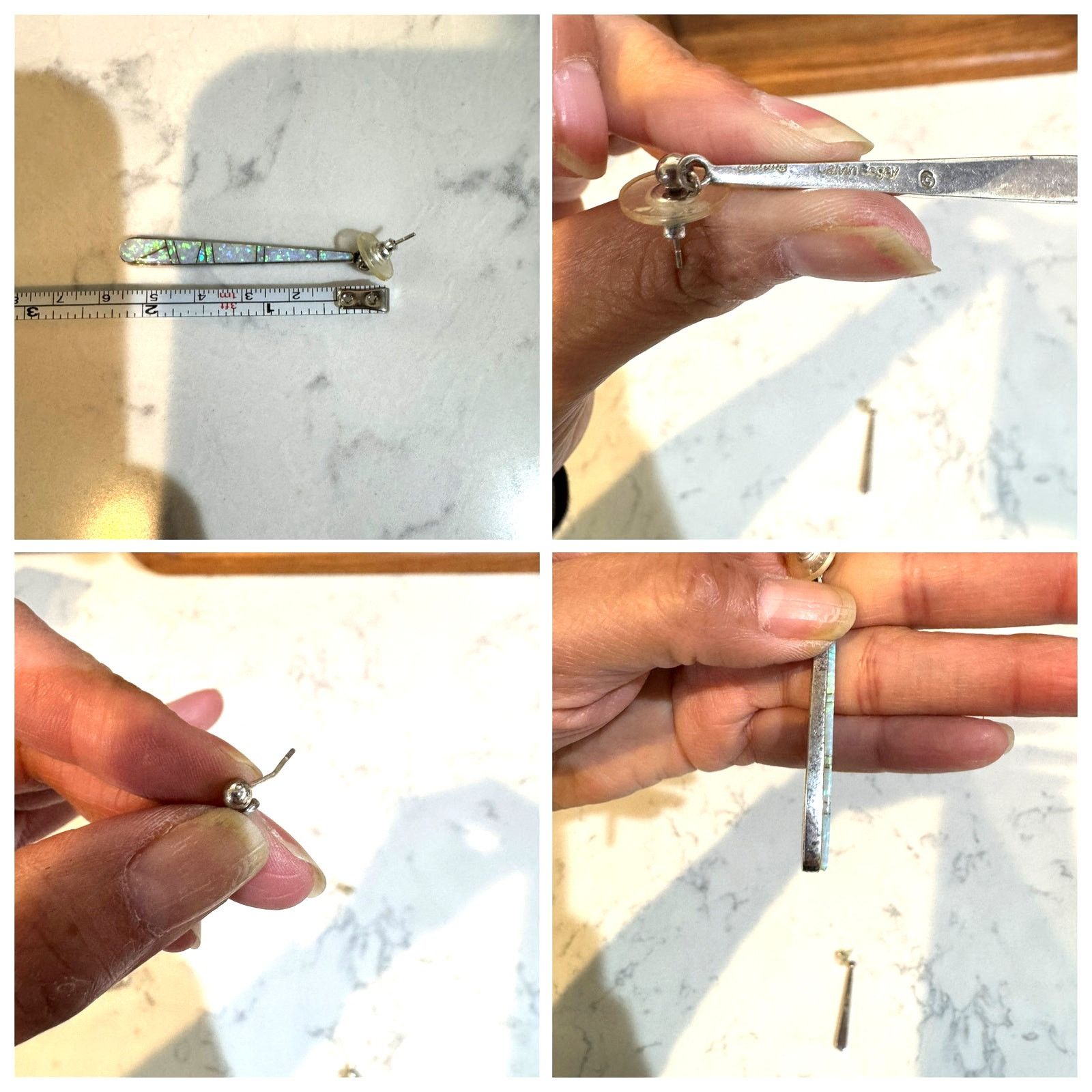 Other Native American silver opal drop earrings by Calvin Begay Size ONE SIZE - 15 Thumbnail