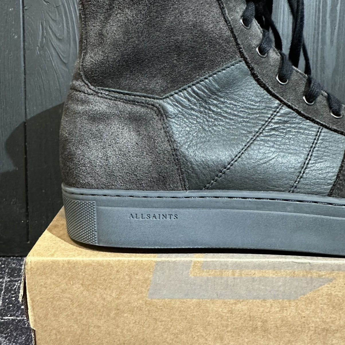 Allsaints ALL SAINTS - Men’s Leather Hi-Top Sneakers Size 44 Size US 10 / EU 43 - 2 Thumbnail