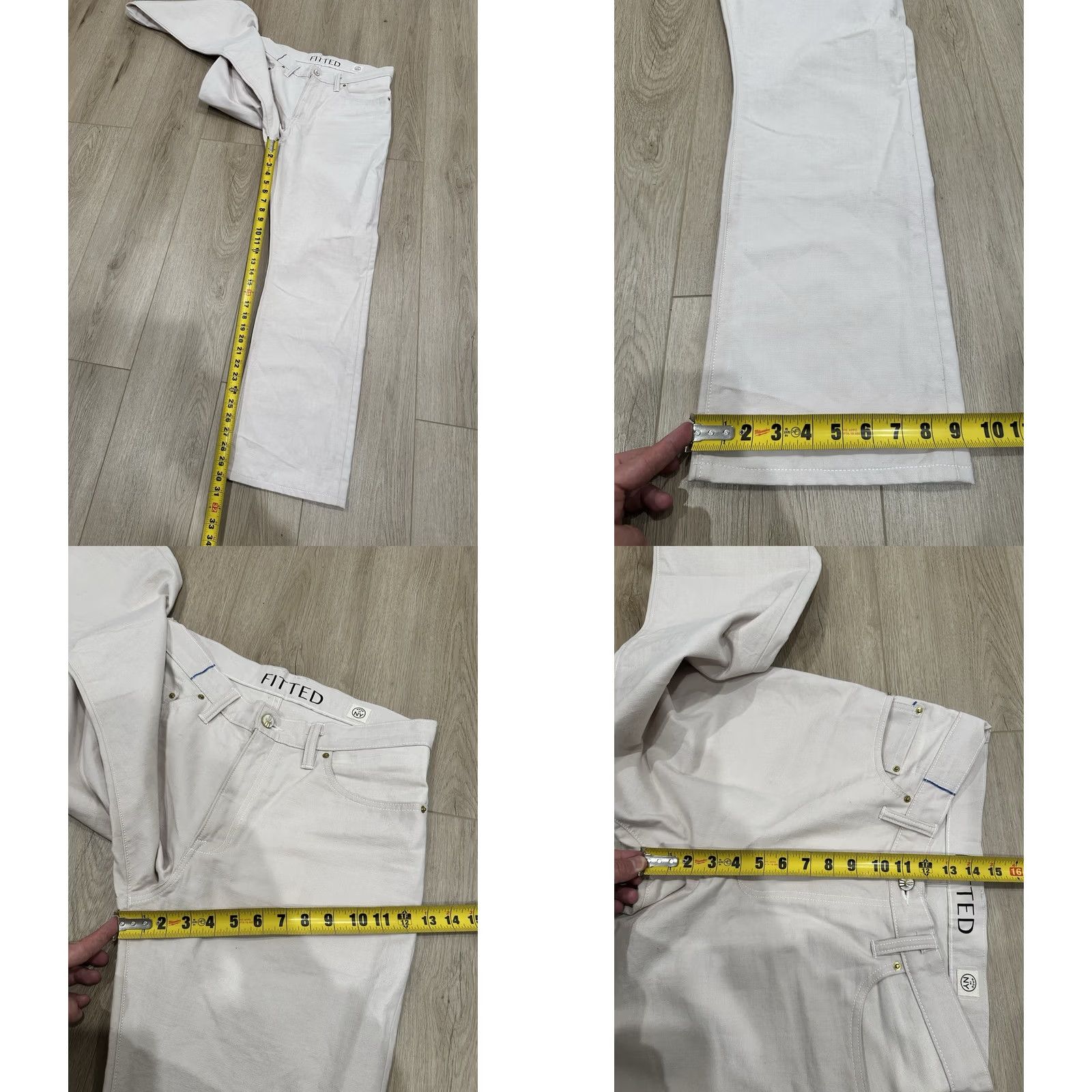 Vintage FITTED Underground Jeans Ivory 32x30 Denim Straight Mens Regular Made In NY Japanese Selvedge Size US 32 / EU 48 - 10 Thumbnail