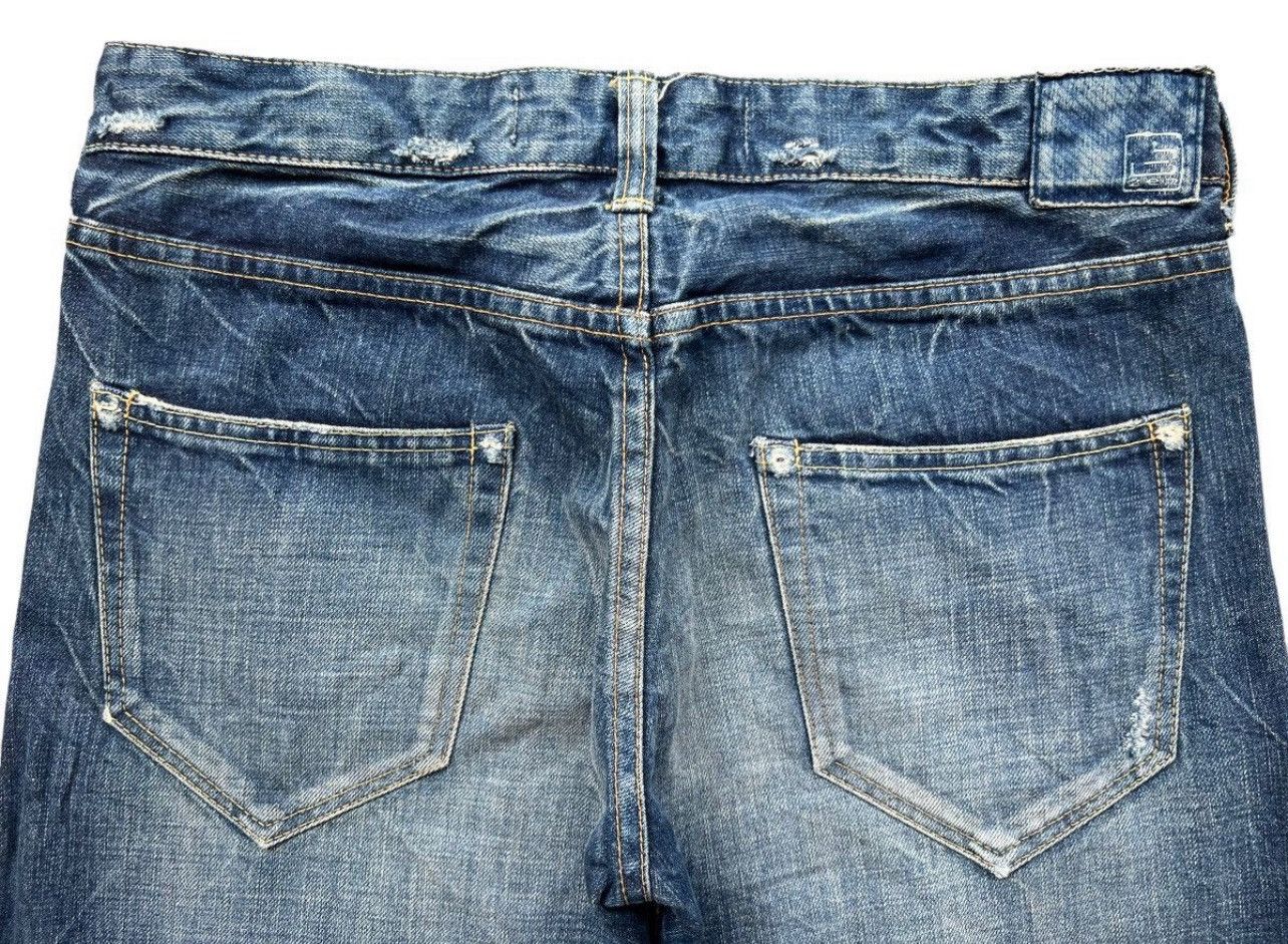 Vintage Blue Japan Distressed Denim Flare Jeans 33x31