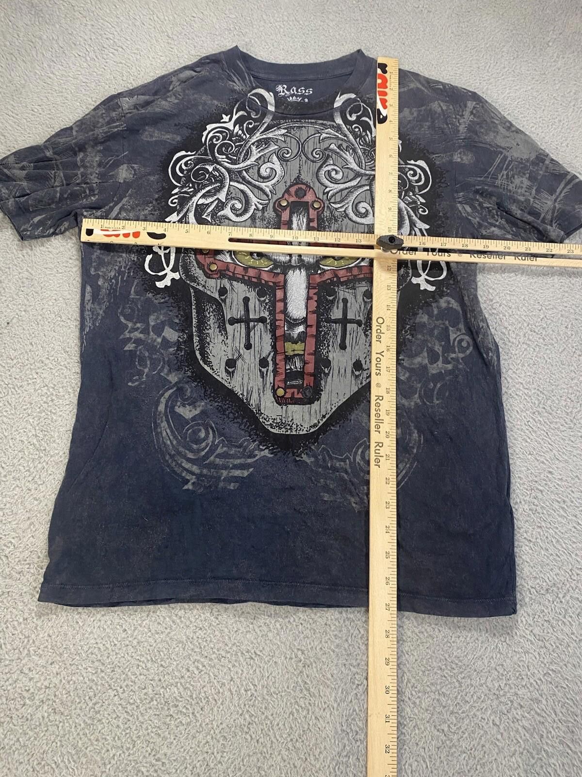 Russell Athletic Rass Gothic Shirt Men Medium Black Pima Affliction Distress Size US M / EU 48-50 / 2 - 4 Thumbnail