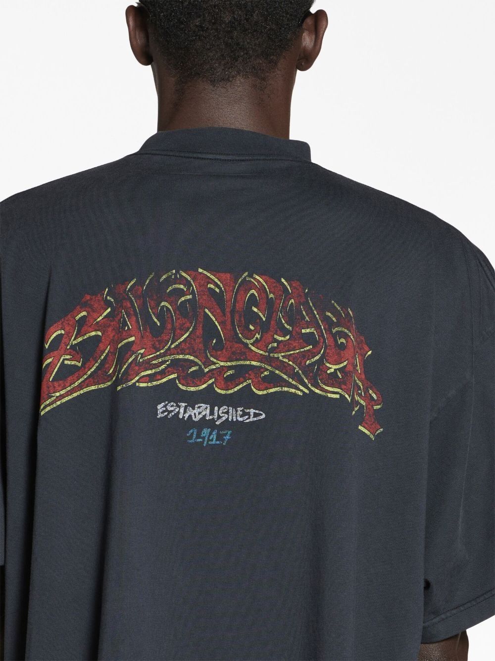 Balenciaga o1srvl11e0425 Offshore T-Shirt Oversized in Black Size S / US 4 / IT 40 - 5 Thumbnail