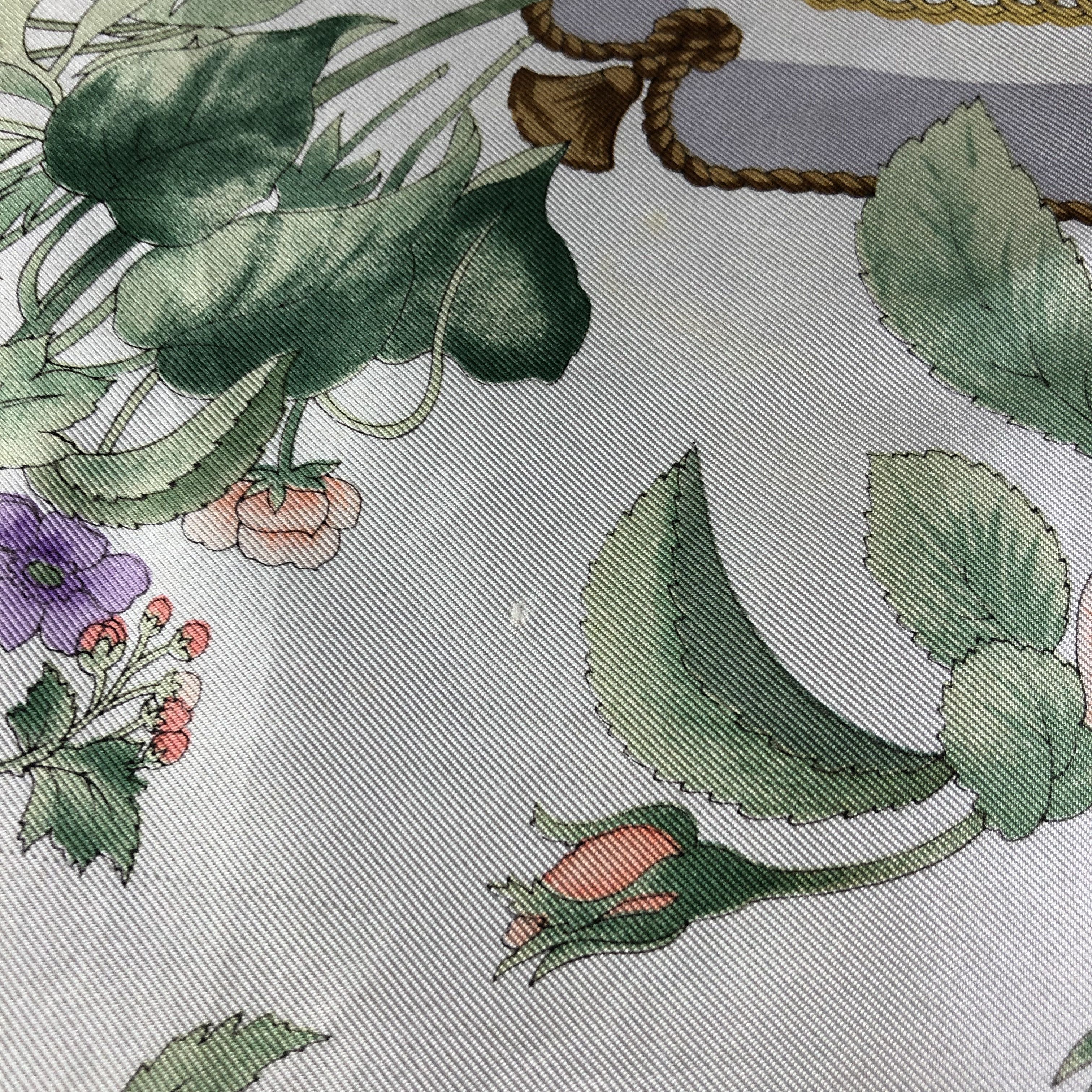Japanese Brand Dessin Musee Luxury Floral Silk Scarf M598 Size ONE SIZE - 6 Thumbnail
