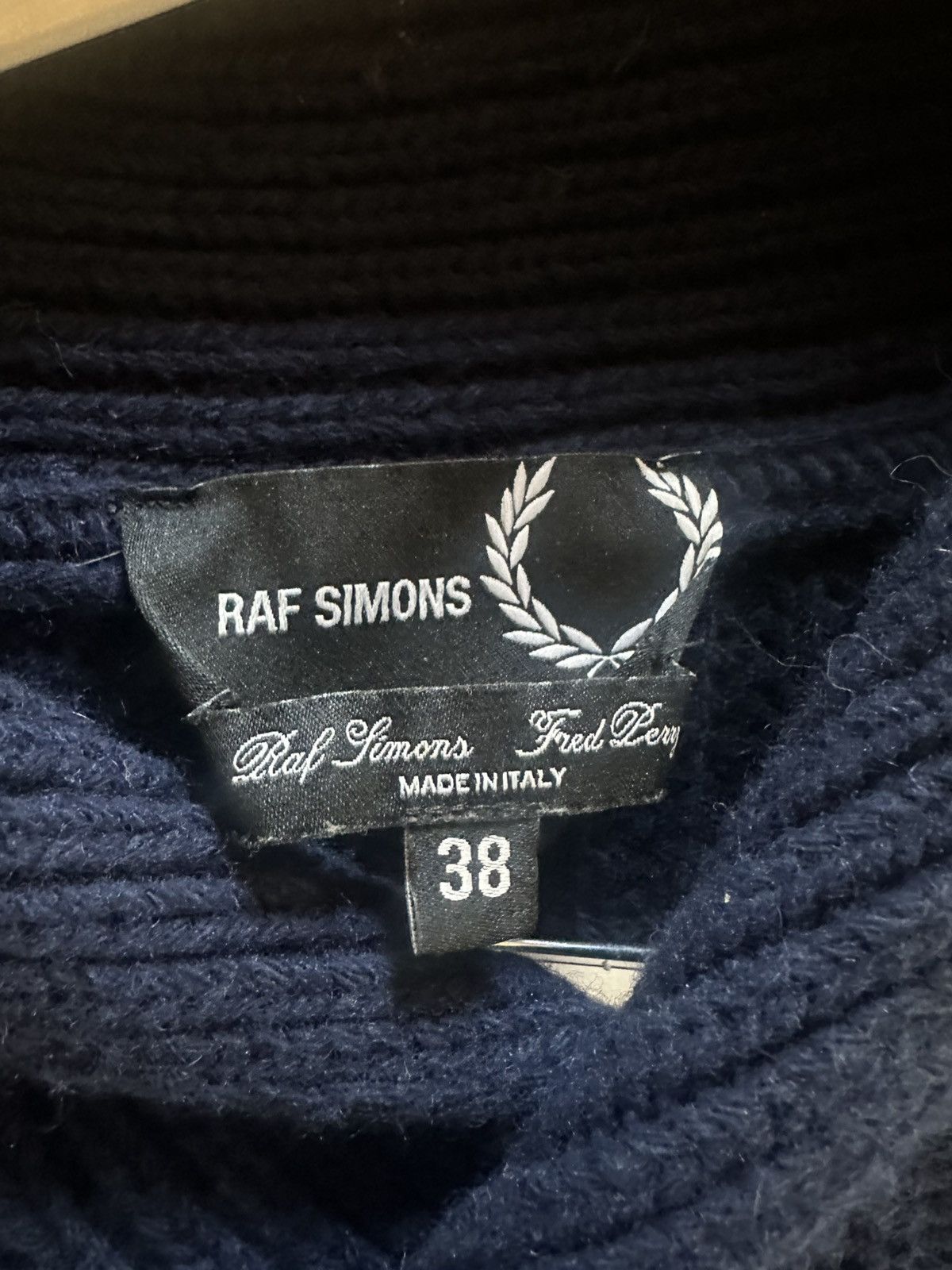 Fred Perry × Raf Simons Raf Simons x Fred Perry wool shawl neck knitwear Size US M / EU 48-50 / 2 - 2 Thumbnail