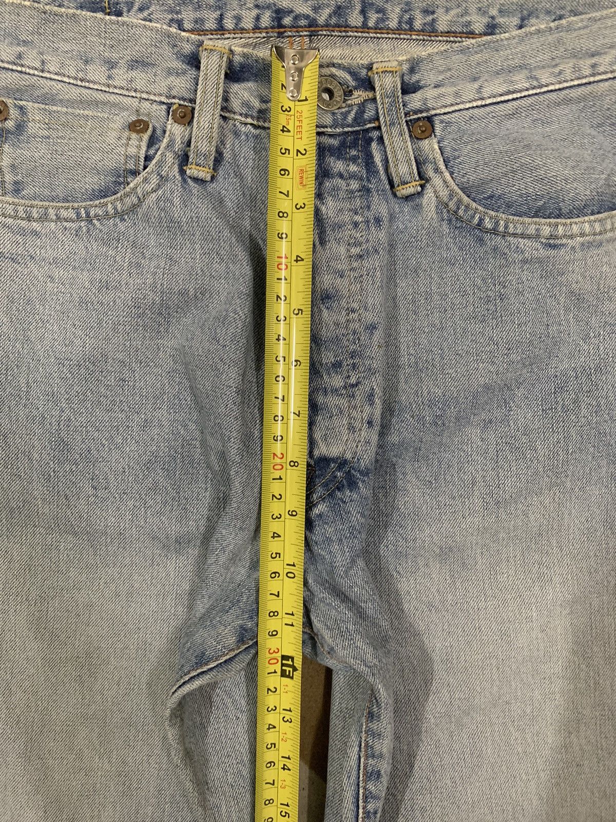 Japanese Brand Vintage 90s Bobson Selvedge Button Fly Loose Straight Jeans Size US 29 - 21 Thumbnail