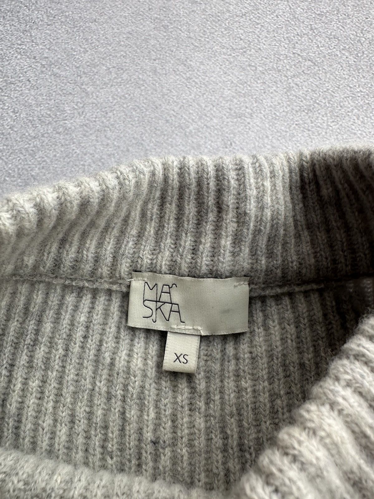 Japanese Brand × Vintage Maska Lambswool Woman Grey Knitted Pockets Sweater Size XS / US 0-2 / IT 36-38 - 7 Thumbnail