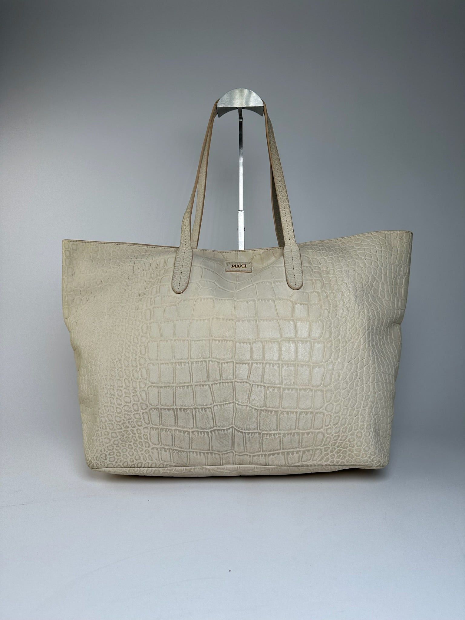 Emilio Pucci Vintage Crocodile Emblossed Leather Tote Bag Size ONE SIZE - 1 Thumbnail
