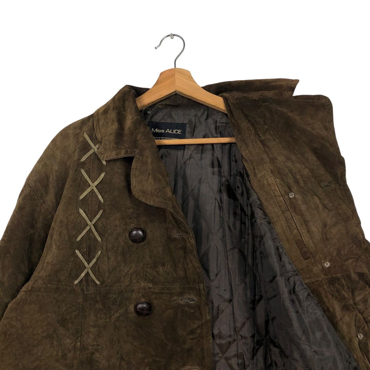 Japanese Brand 🔥VINTAGE SUEDE LEATHER JACKET MISS ALICE ISSEY MIYAKE Size L / US 10 / IT 46 - 14 Thumbnail