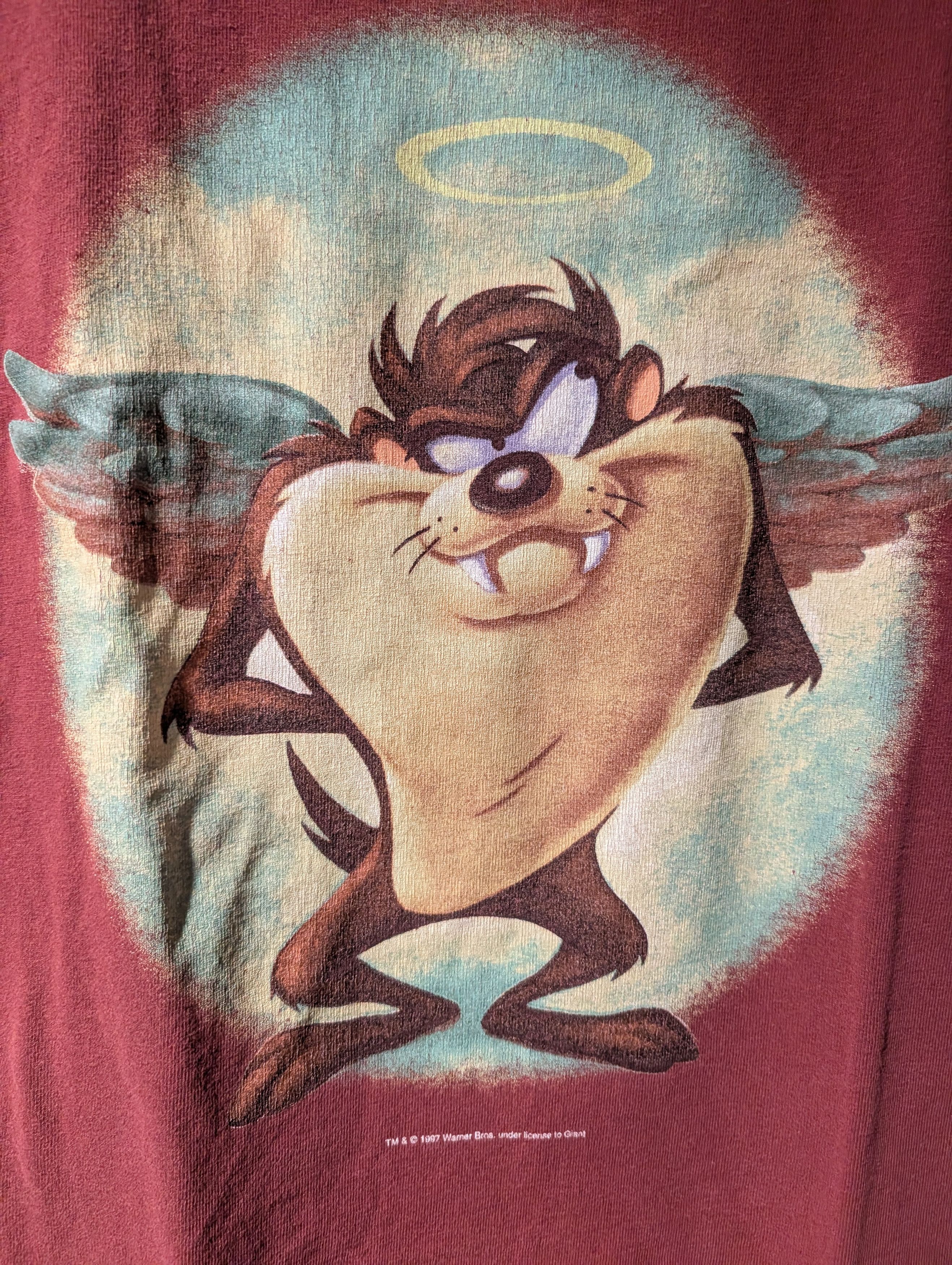 Cartoon Network VTG 1997 Taz Angel Devil T-Shirt Double Sided Warner Bros XL Size US XL / EU 56 / 4 - 2 Thumbnail