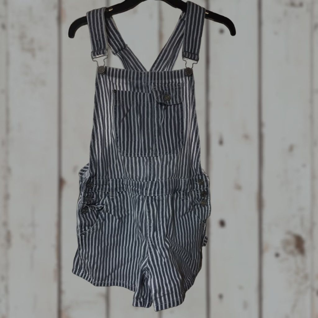 Gloverall Indigo Rein Women’s Shorts Size 7 Denim Striped Shortalls Casual Summer Breathable Easy Care Size 28" / US 6 / IT 42 - 1 Thumbnail