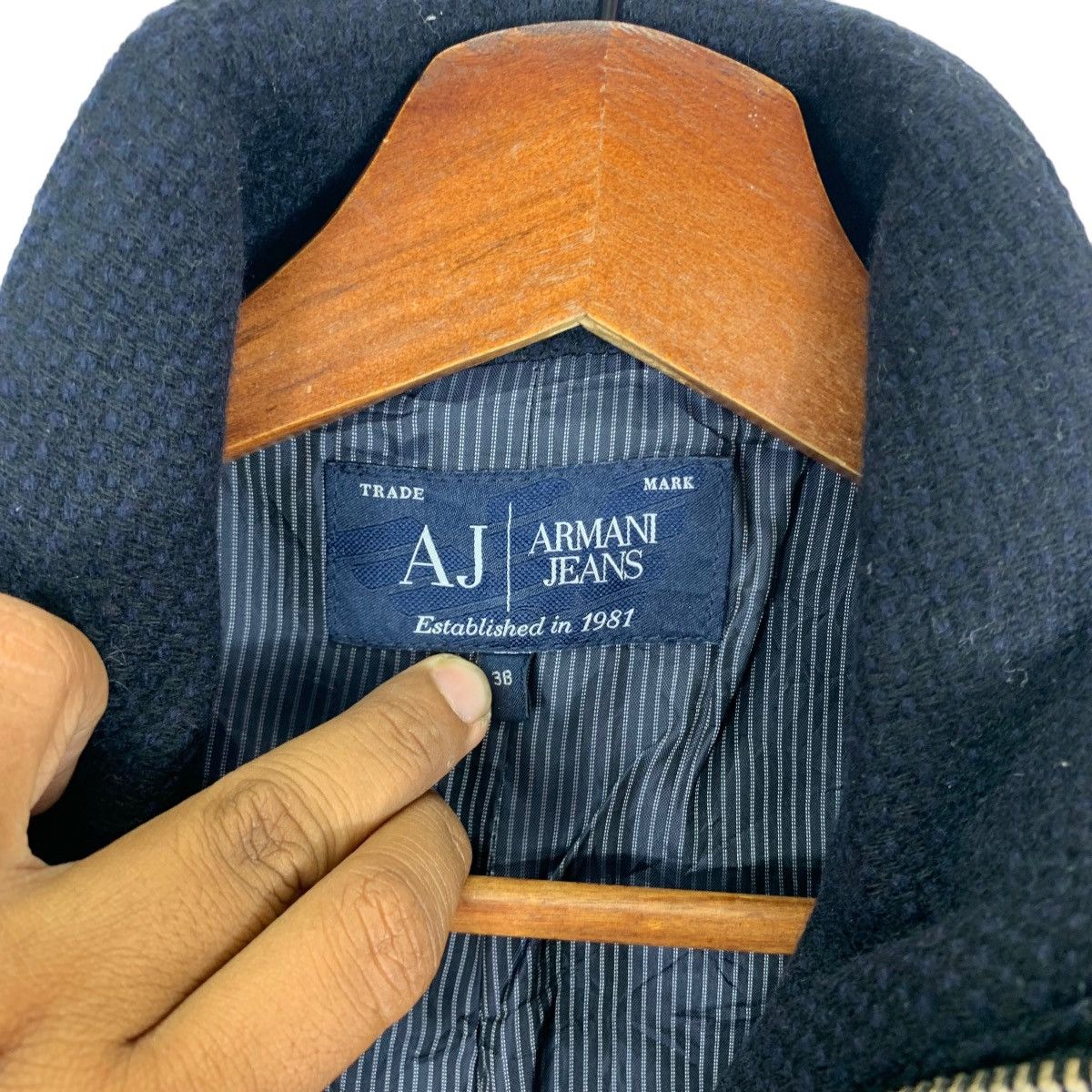 Armani × Armani Collezioni × Giorgio Armani VINTAGE ARMANI JEANS LONG COAT JACKET WOMEN Size XS / US 0-2 / IT 36-38 - 6 Thumbnail