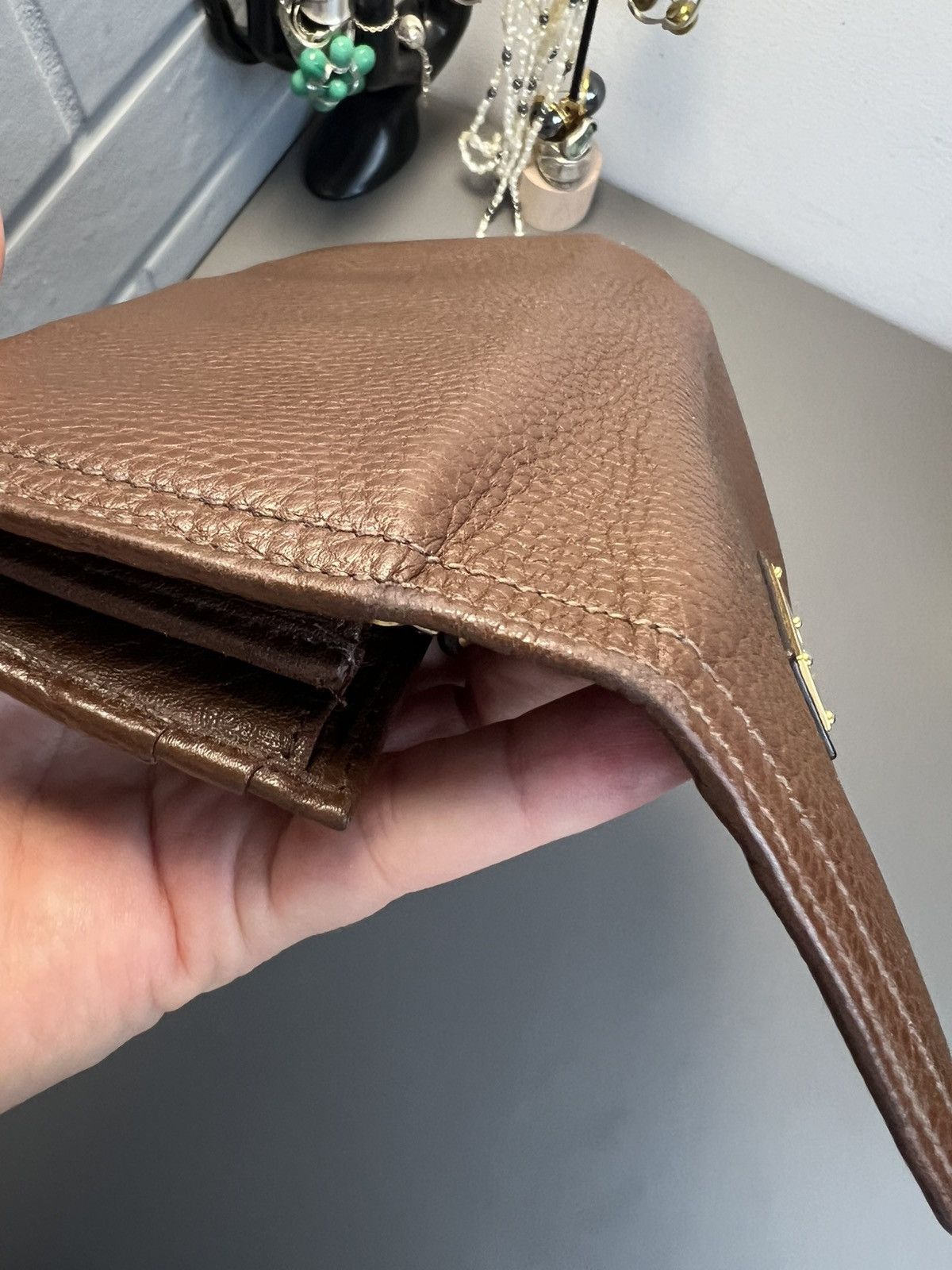 Car Shoe Car Shoe By Prada Leather Wallet Brown Size ONE SIZE - 9 Thumbnail