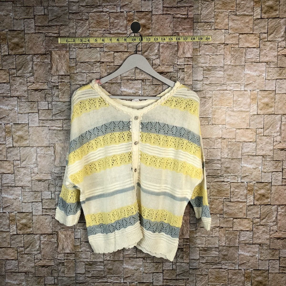 Japanese Brand × OVER THE STRiPES Japanese Brand Stripe White Knitwear #A1070 Size M / US 6-8 / IT 42-44 - 1 Thumbnail