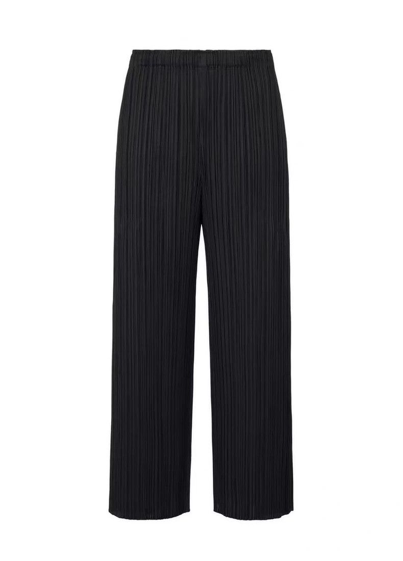 Issey Miyake Issey Miyake size:3 Black pleated color-blocked casual pan Size 23" - 1 Thumbnail