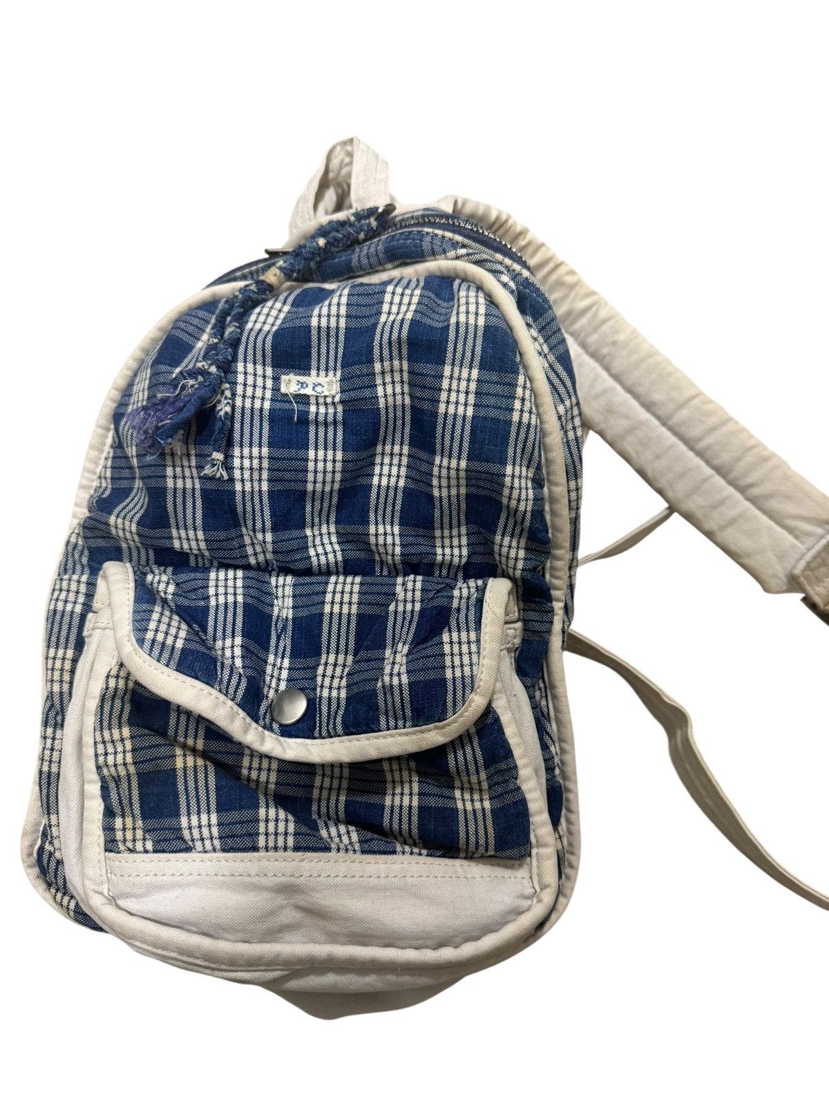 Porter Classic BLUE INDIGO TARTAN STYLE PORTER CLASSIC SMALL BACKPACK Size ONE SIZE - 7 Thumbnail