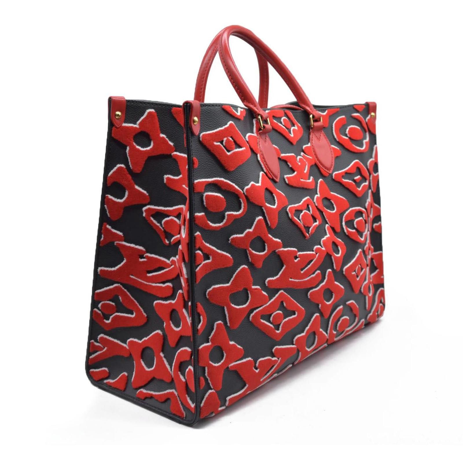 Louis Vuitton $3850 Louis Vuitton x Urs Fischer On the Go GM Red Black Size ONE SIZE - 2 Thumbnail