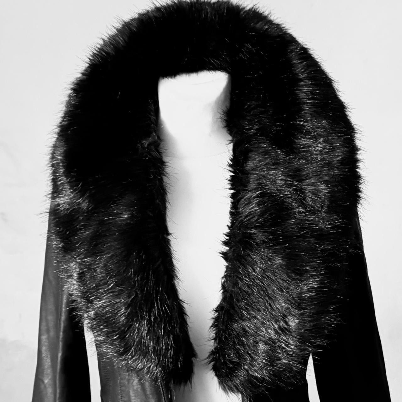 Vintage So sick leather avant garde biker moto jacket with fur Size S / US 4 / IT 40 - 3 Thumbnail