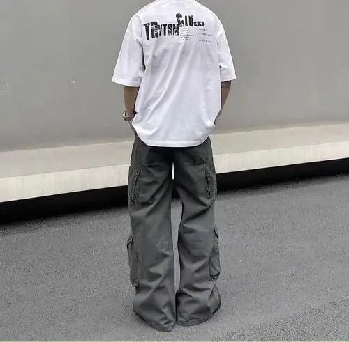 Japanese Brand Kizuki x Asuka Gray High Street Vintage Loose Casual Pants Size US 32 / EU 48 - 3 Thumbnail