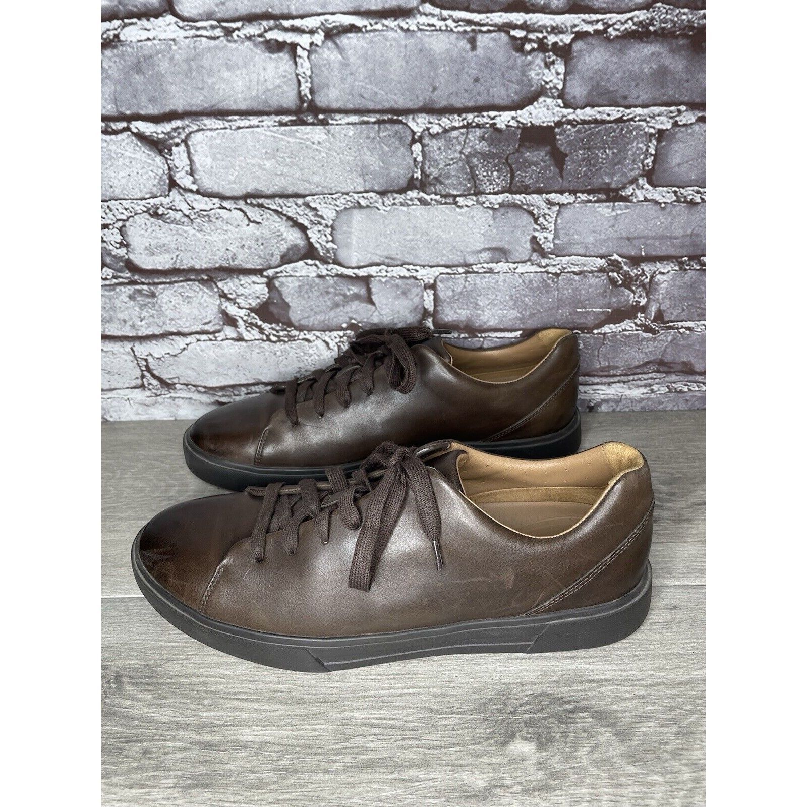 Clarks Clarks Unstructured Brown Leather Lace Up Casual Sneakers Sh Size US 11 / EU 44 - 8 Thumbnail