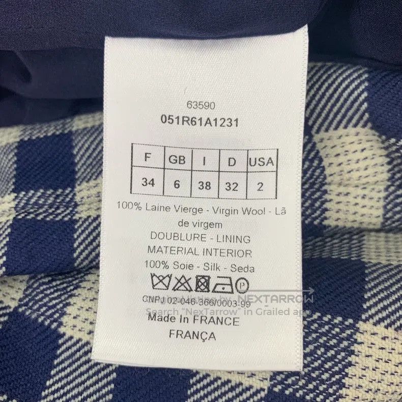 Dior Dior Color-matched plaid wool lapel short-sleeved dress Size XXS / US 00 / IT 34 - 7 Thumbnail