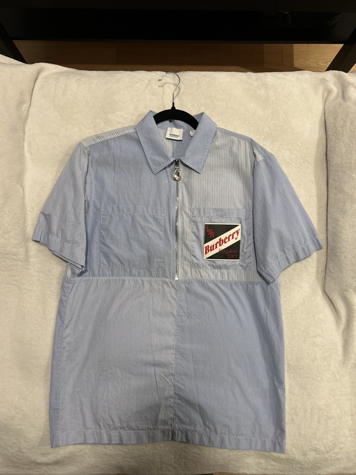 Burberry Burberry Short-Sleeve Logo Patchwork Shirt Size US M / EU 48-50 / 2 - 3 Thumbnail