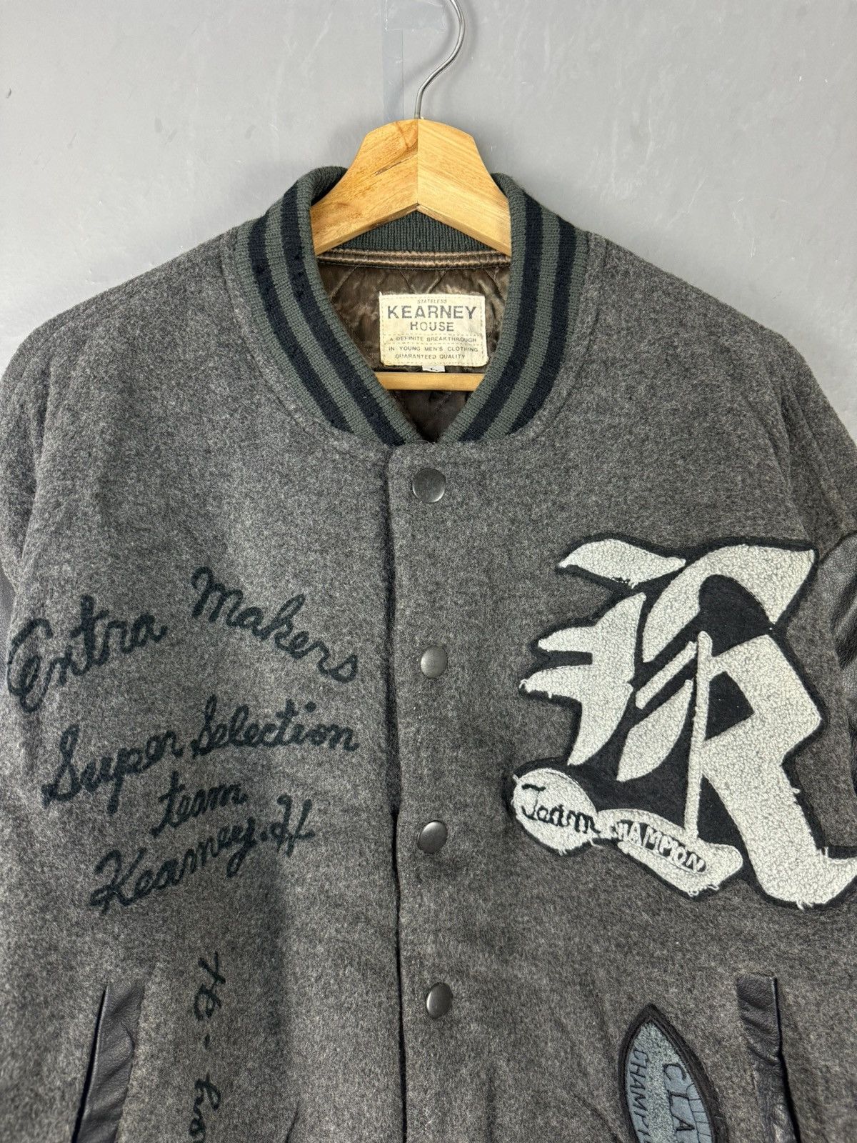 Vintage VINTAGE KEARNEY HOUSE LEATHER LETTERMAN VARSITY JACKET Size US L / EU 52-54 / 3 - 6 Thumbnail