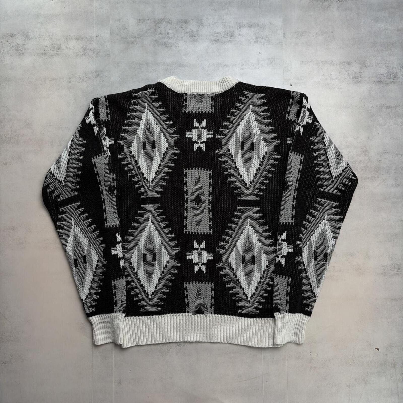 Other Vintage 90’s Black Chartwell Grunge Aztec Knit Sweater Size US S / EU 44-46 / 1 - 6 Thumbnail