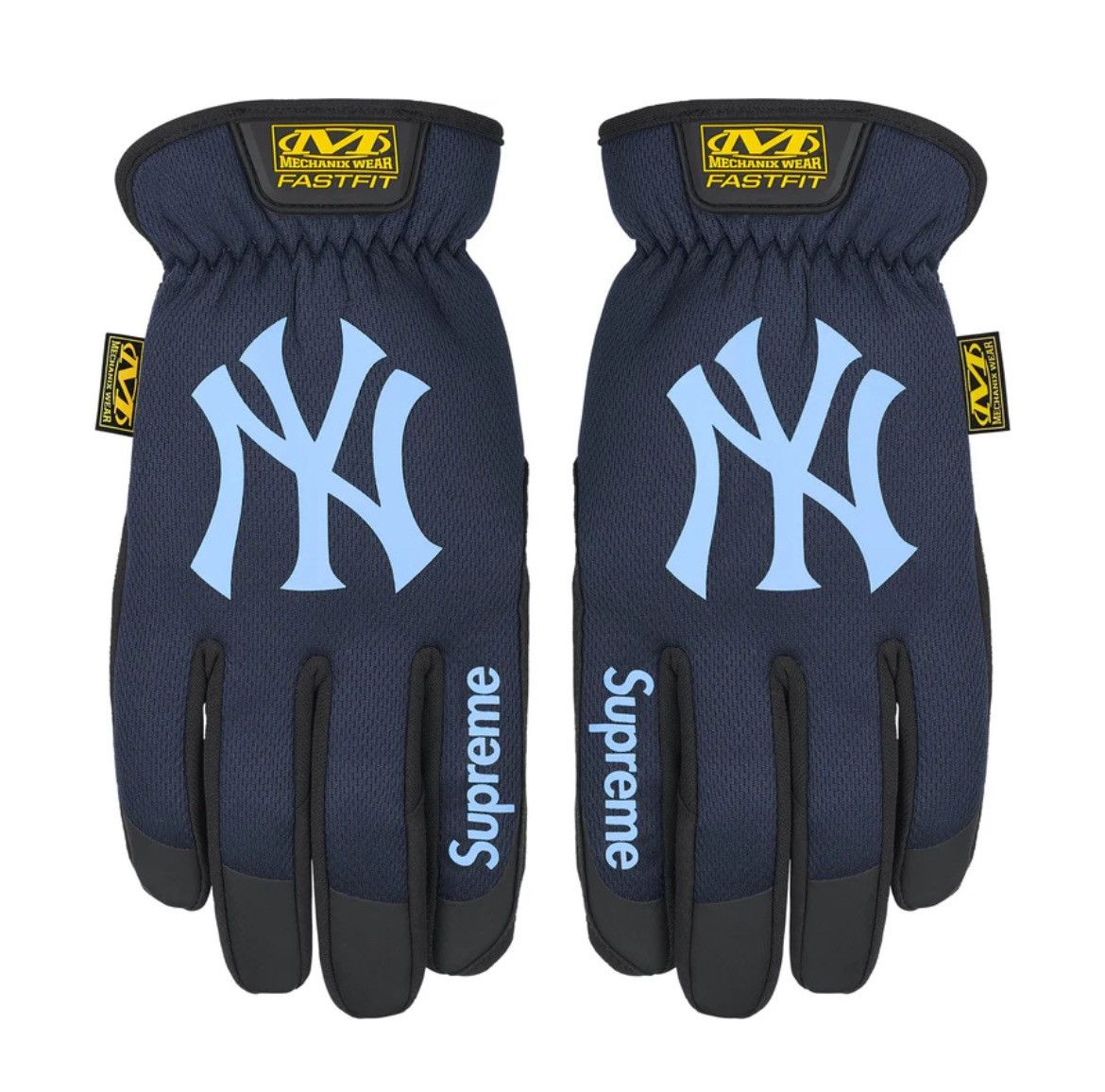 New York Yankees × Supreme Supreme Mechanix MLB Yankees Gloves Navy Blue FW25 Size ONE SIZE - 1 Thumbnail