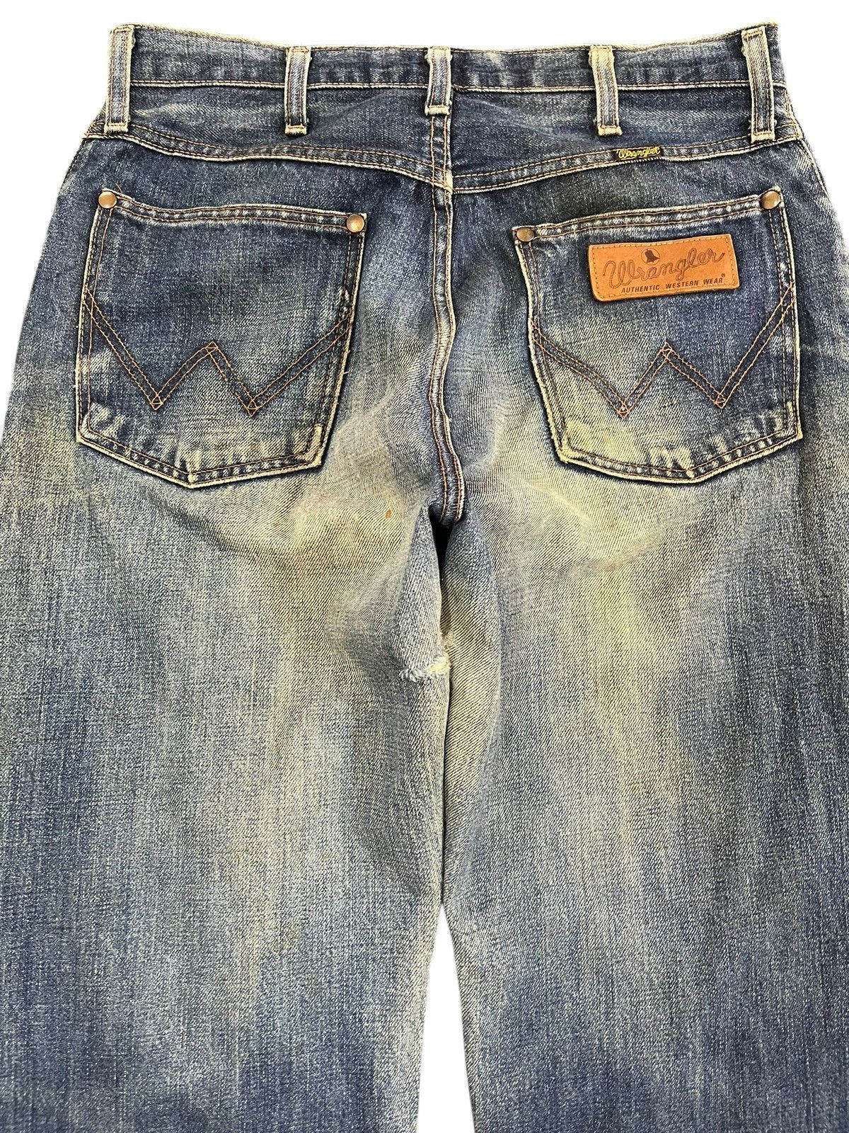4GSELLER Vintage Wrangler Selvedge Mudwash Distressed Denim Size US 30 / EU 46 - 7 Thumbnail