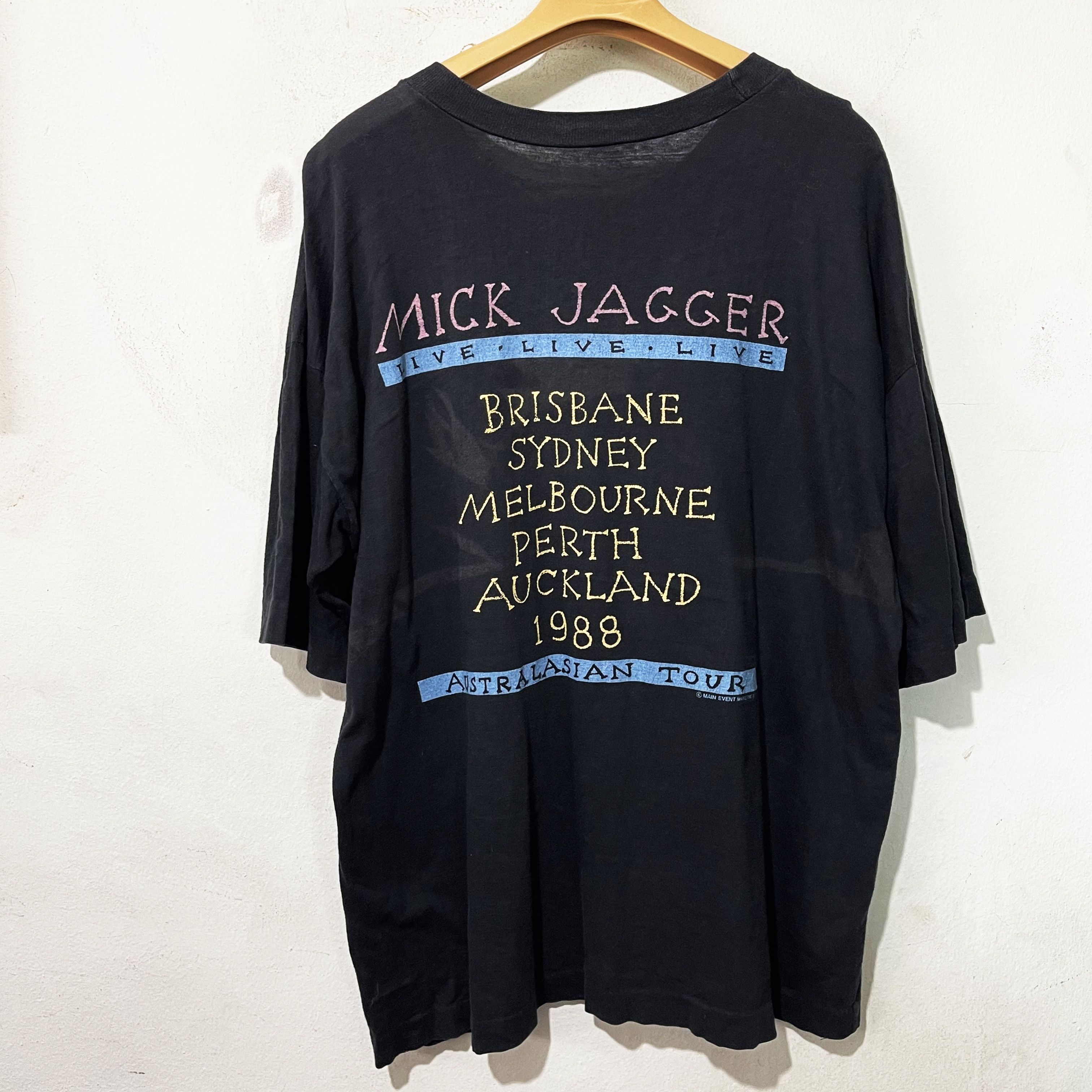 The Rolling Stones Vintage 1988 Mick Jagger Australia Tour Shirt Size US XL / EU 56 / 4 - 4 Thumbnail